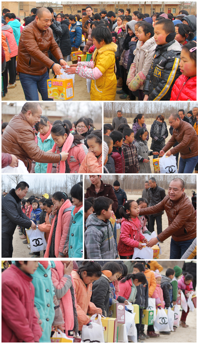 王卓董事长和闫惠明总经理亲自为同学们发放慰问品